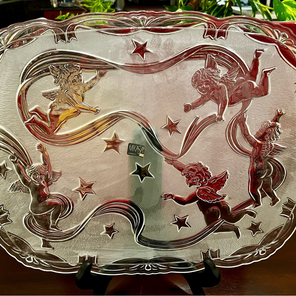 Mikasa Rectangular Cherubs Design Hostess Platter 16 1/2” NIB